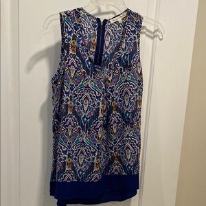 Daniel Rainn Patterned Sleeveless Top - Blue and Orange Size XSP